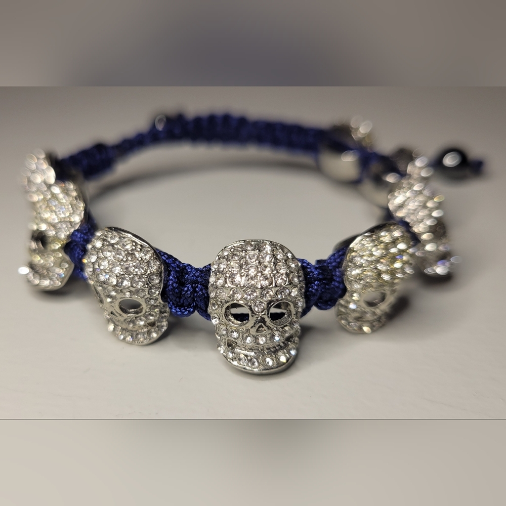 Skulls Crystals Macreme Bracelet